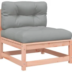 vidaXL - Tuinbank zonder armleuningen - Bruin - Hout - Met kussens en voetenbank