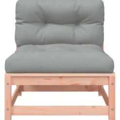 vidaXL - Tuinbank zonder armleuningen - Bruin - Hout - Met kussens en voetenbank