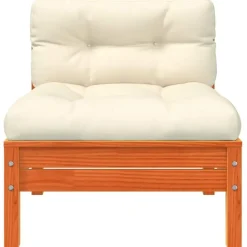 vidaXL - Tuinbank zonder armleuning - Bruin - Hout - 2 stuks - Met kussens