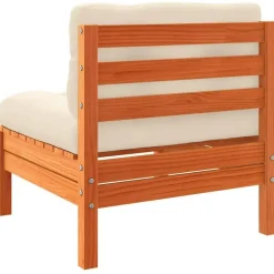 vidaXL - Tuinbank zonder armleuning - Bruin - Hout - 2 stuks - Met kussens