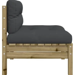 vidaXL - Tuinbank zonder armleuningen - Bruin - Hout - Met kussens