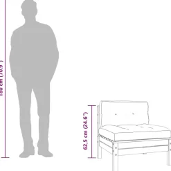 vidaXL - Tuinbank zonder armleuningen - Bruin - Hout - Met kussens