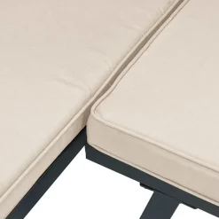 vidaXL - Tuinbanken met taupe kussens - Gepoedercoat staal - 2 stuks