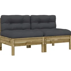 vidaXL - Tuinbanken zonder armleuninge - Bruin - Hout - 2 stuks