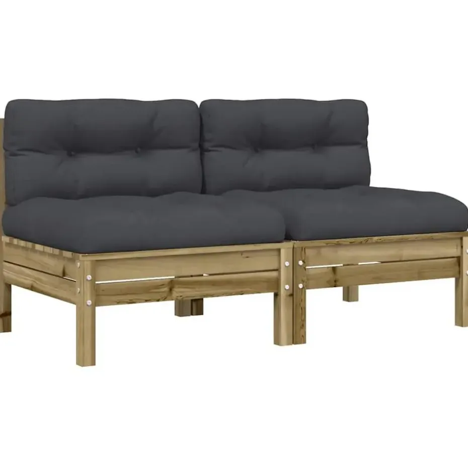 vidaXL - Tuinbanken zonder armleuninge - Bruin - Hout - 2 stuks