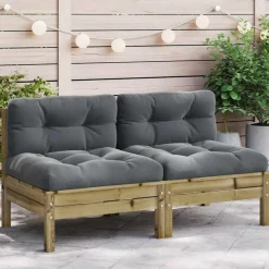 vidaXL - Tuinbanken zonder armleuninge - Bruin - Hout - 2 stuks