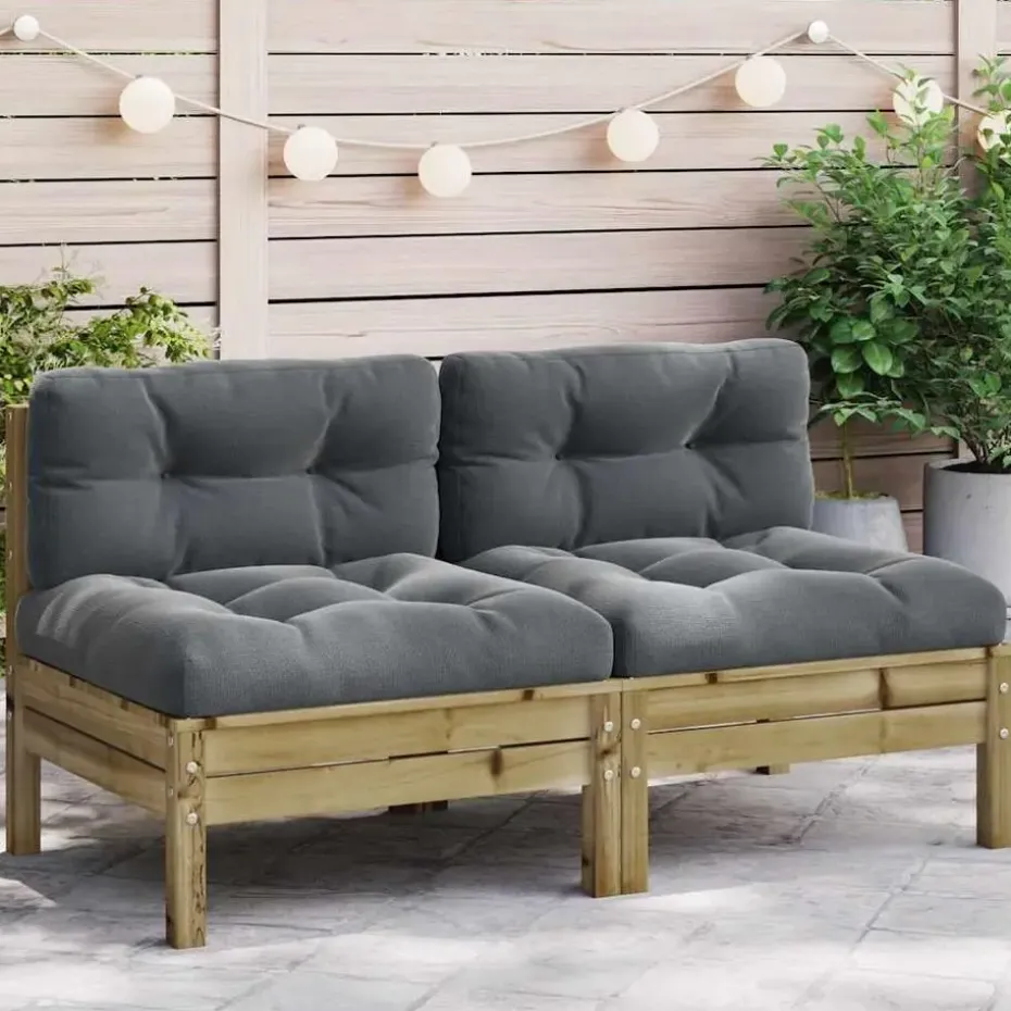 vidaXL - Tuinbanken zonder armleuninge - Bruin - Hout - 2 stuks