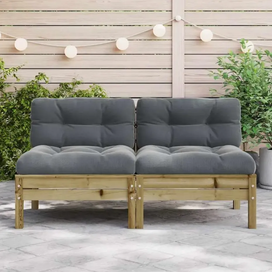 vidaXL - Tuinbanken zonder armleuninge - Bruin - Hout - 2 stuks