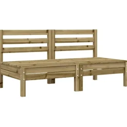 vidaXL - Tuinbanken zonder armleuninge - Bruin - Hout - 2 stuks