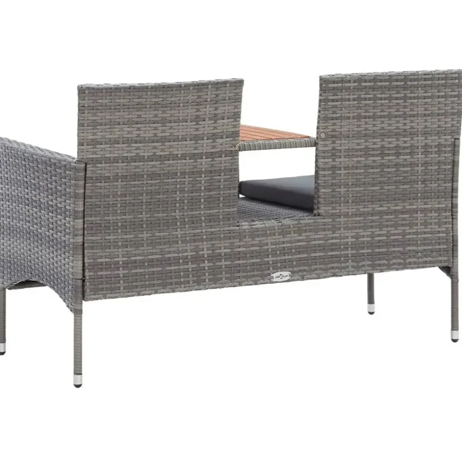 vidaXL - Tuinbankje - Grijs - Poly rattan