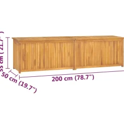 vidaXL - Tuinbox - Bruin - Teakhout - 200 x 50 x 55 cm