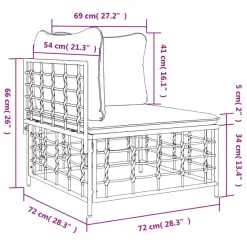 vidaXL - Tuinhoekbank - Antraciet - Poly rattan - Met kussens