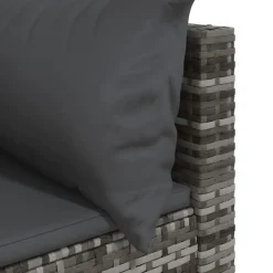 vidaXL - Tuinhoekbank - Grijs - Poly rattan - Met kussens