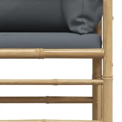 vidaXL - Tuinhoekbank - Grijs - Bamboe - Met kussens