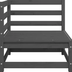 vidaXL - Tuinhoekbank - Grijs - Grenenhout - Met antracietkleurige kussens