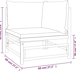 vidaXL - Tuinhoekbank - Groen - Bamboe - Met kussens