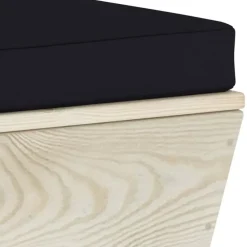 vidaXL - Tuinhoekbank - Zwart - Hout - Met kussens pallet