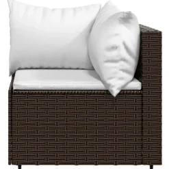vidaXL - Tuinhoekbanken - Bruin - Poly rattan - Met kussens
