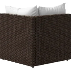 vidaXL - Tuinhoekbanken - Bruin - Poly rattan - Met kussens