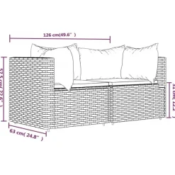 vidaXL - Tuinhoekbanken - Bruin - Poly rattan - Met kussens