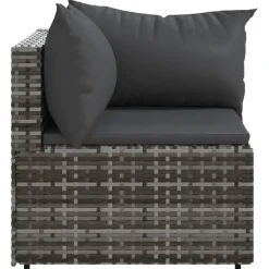 vidaXL - Tuinhoekbanken - Grijs - Poly rattan - 2 stuks - Met kussens