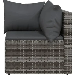 vidaXL - Tuinhoekbanken - Grijs - Poly rattan - 2 stuks - Met kussens