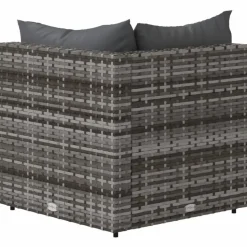 vidaXL - Tuinhoekbanken - Grijs - Poly rattan - 2 stuks - Met kussens