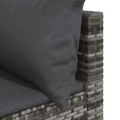 vidaXL - Tuinhoekbanken - Grijs - Poly rattan - 2 stuks - Met kussens