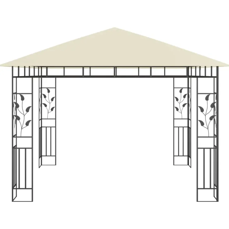 vidaXL - Tuinhuisje - Crème - Stof - 3 x 3 x 2.73 m