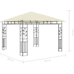 vidaXL - Tuinhuisje - Crème - Stof - 3 x 3 x 2.73 m