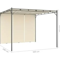 vidaXL - Tuinhuisje - Crème - Stof - 3 x 3 x 2.25 m