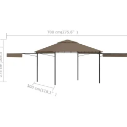 vidaXL - Tuinhuisje - Taupe - Polyester
