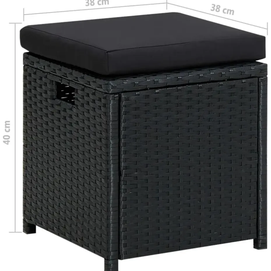 vidaXL - Tuinloungeset - Zwart - Poly rattan - 6 stuks - Met kussens