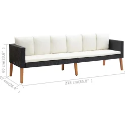 vidaXL - Tuinloungeset - Zwart - Poly rattan - 5 stuks - Met kussens