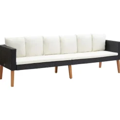 vidaXL - Tuinloungeset - Zwart - Poly rattan - 5 stuks - Met kussens