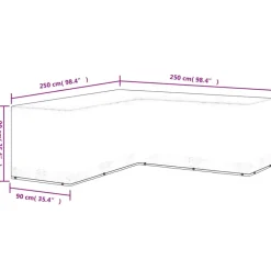 vidaXL - Tuinmeubel Hoes - Zwart - Polyetheen - 250 x 250 x 90 cm