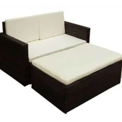 vidaXL - Tuinmeubelset - Bruin - Poly rattan