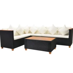 vidaXL - Tuinmeubilair - Zwart - Poly rattan