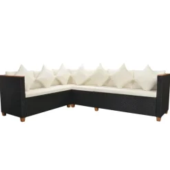 vidaXL - Tuinmeubilair - Zwart - Poly rattan