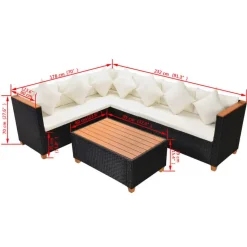 vidaXL - Tuinmeubilair - Zwart - Poly rattan