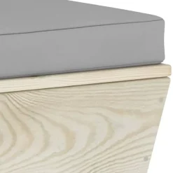 vidaXL - Tuinmiddenbank - Grijs - Geïmpregneerd vurenhout - Met kussens pallet