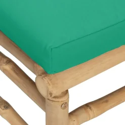 vidaXL - Tuinmiddenbank - Groen - Bamboe - Met kussens