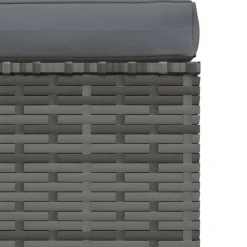 vidaXL - Tuinmiddenbank - Grijs - Poly rattan - Met kussens
