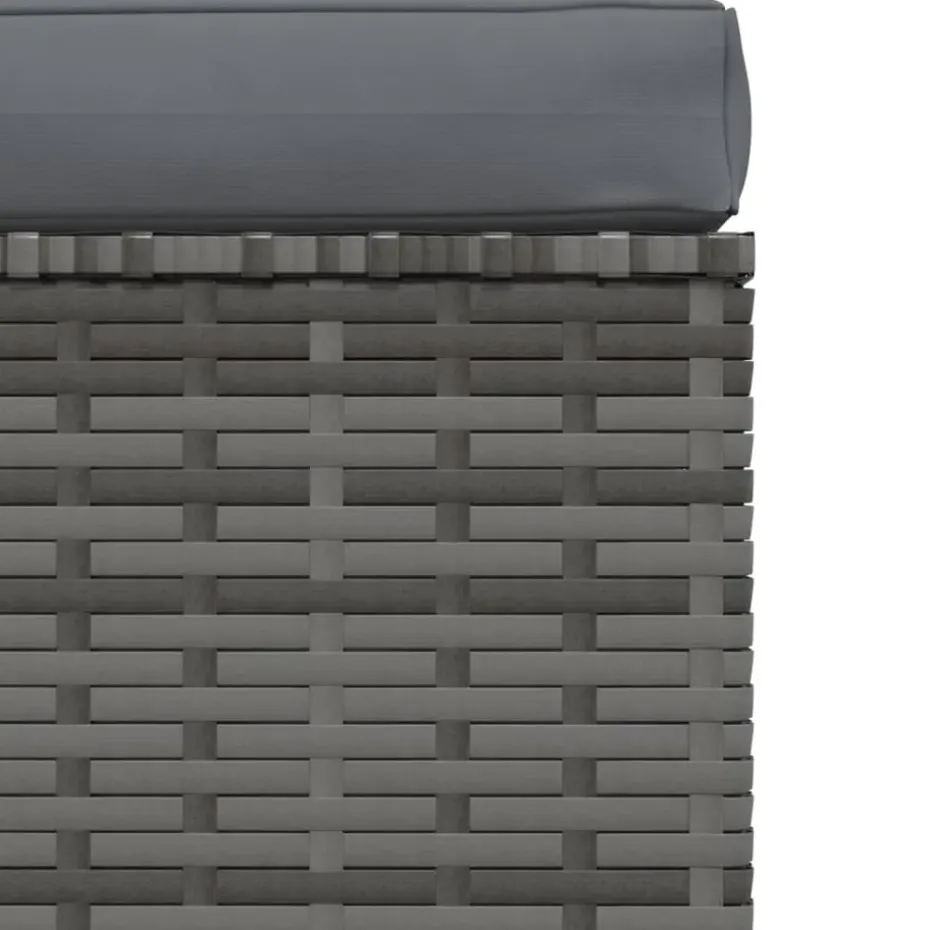 vidaXL - Tuinmiddenbank - Grijs - Poly rattan - Met kussens