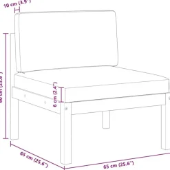vidaXL - Tuinmiddenbank - Wit - Acaciahout - Met kussens