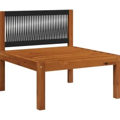 vidaXL - Tuinmiddenbank - Wit - Acaciahout - Met kussens