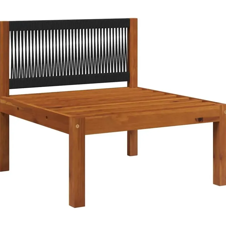 vidaXL - Tuinmiddenbank - Wit - Acaciahout - Met kussens