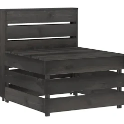 vidaXL - Tuinmiddenbank pallet - Grijs - Geïmpregneerd grenenhout - 60x70x66 cm