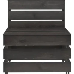 vidaXL - Tuinmiddenbank pallet - Grijs - Geïmpregneerd grenenhout - 60x70x66 cm