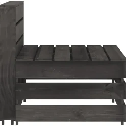 vidaXL - Tuinmiddenbank pallet - Grijs - Geïmpregneerd grenenhout - 60x70x66 cm